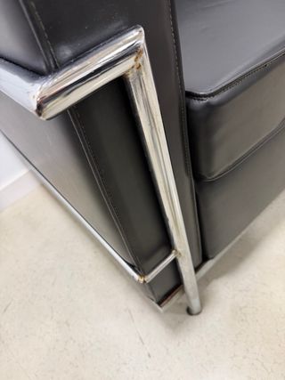 Sofá 2 plazas moderno cuero negro