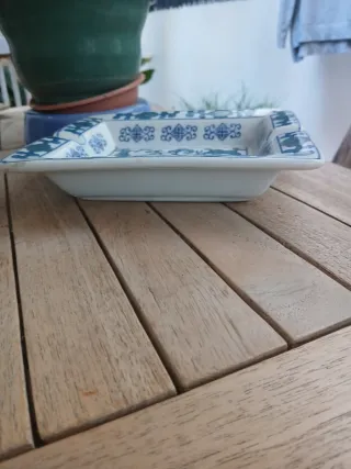 Bandeja/Cenicero Porcelana Azul y Blanco