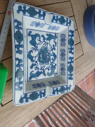 Bandeja/Cenicero Porcelana Azul y Blanco