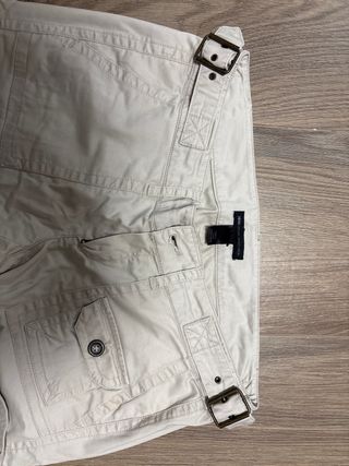 Pantalones Mango Talla 40 Beige Cargo