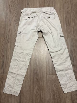 Pantalones Mango Talla 40 Beige Cargo