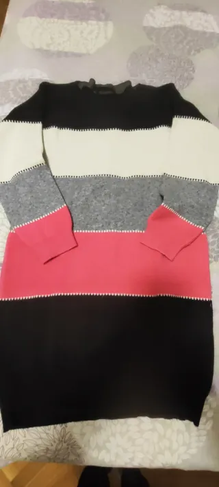 Abito maglia a blocchi di colore