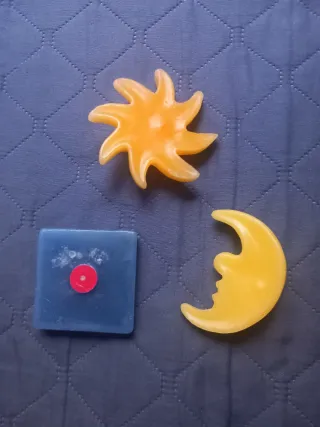 Confezione di 3 candele galleggianti Sole, Luna e Girasole
