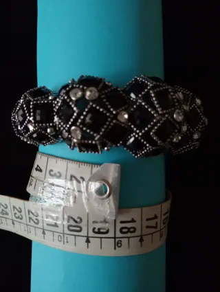 Set 2 bracciali vintage metallo e  strass Italy