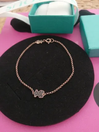 Pulsera TOUS Plata Baño Oro Rosa. Original