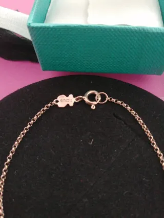 Pulsera TOUS Plata Baño Oro Rosa. Original