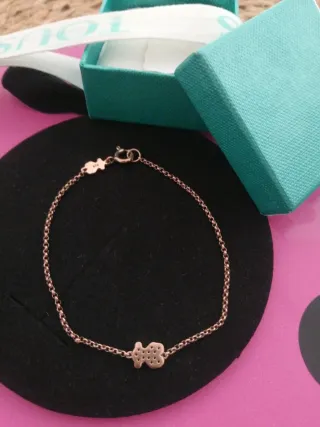 Pulsera TOUS Plata Baño Oro Rosa. Original