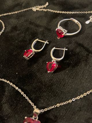 Parure Argento Completa Cuore Rosso argento 925