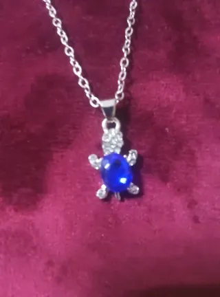 Conjunto Tortuga Collar y Pendientes Azul