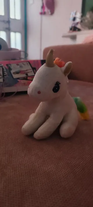 Mini Unicornio Peluche Blanco