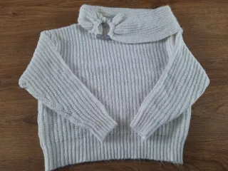 Jersey Zara cuello asimétrico blanco