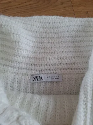 Jersey Zara cuello asimétrico blanco