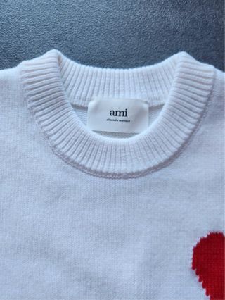 Jersey Ami Paris Blanco Corazón Rojo