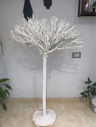 Albero decorativo in legno bianco