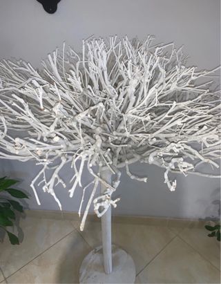 Albero decorativo in legno bianco