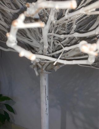 Albero decorativo in legno bianco
