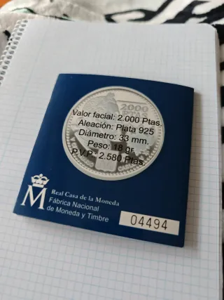 Moneda 2000 Pesetas Carlos V