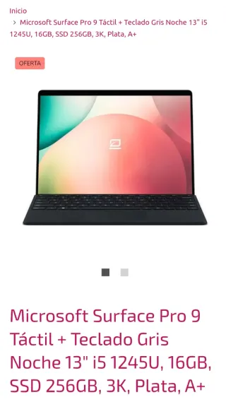 Microsoft Surface Pro 9 Táctil + Teclado Gris