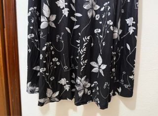 Vestito lungo floreale nero e bianco