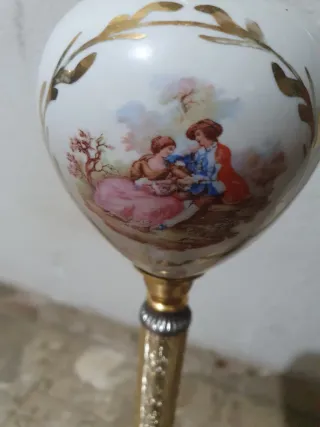 Lámpara de pie de cerámica y mármol