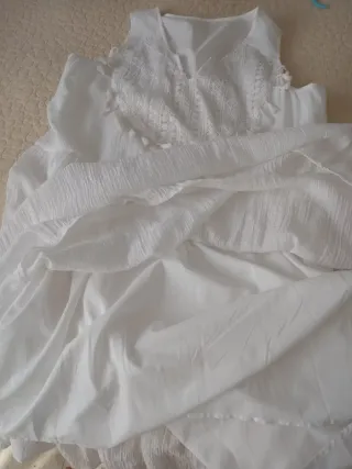 Vestido blanco mujer verano forrado