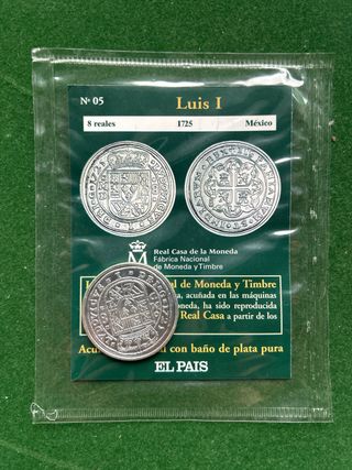 Moneda Luis I 8 Reales 1725 México Plata