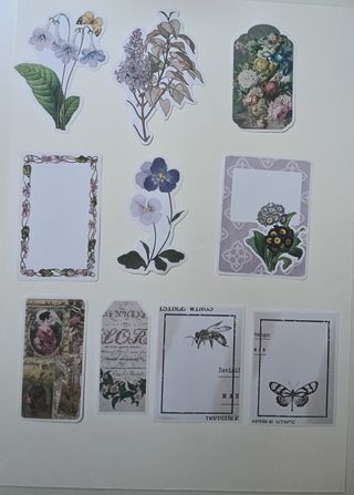 Pegatinas Vintage Flores y Frutas 10uds