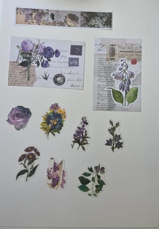 Pegatinas Vintage Flores y Frutas 10uds