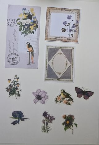 Pegatinas Vintage Flores y Frutas 10uds