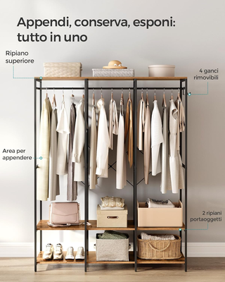 Armadio Portatile per Vestiti, Guardaroba Pieghevo