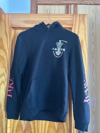 Sudadera Bershka Negra con Estampado