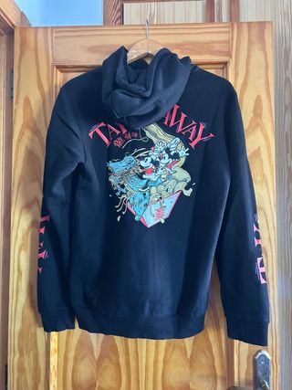 Sudadera Bershka Negra con Estampado