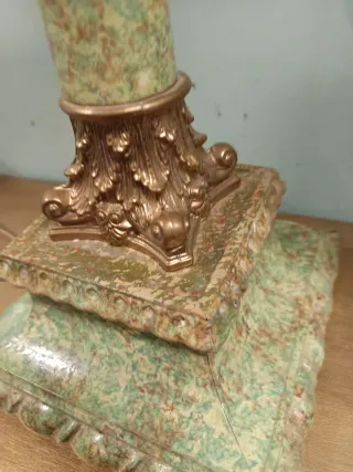 Coppia Lampade Stile Antico Tessuto Floreale