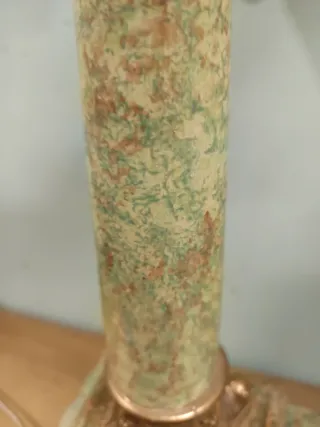 Coppia Lampade Stile Antico Tessuto Floreale