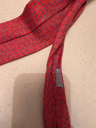 Corbata Hermès Rojo Coral