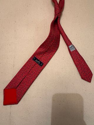 Corbata Hermès Rojo Coral