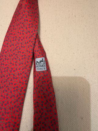 Corbata Hermès Rojo Coral