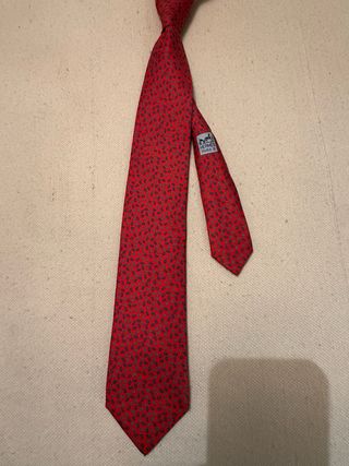 Corbata Hermès Rojo Coral