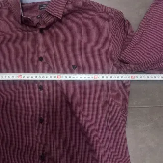 Camisa Caramelo regular fit Rayas Negras y Rojas