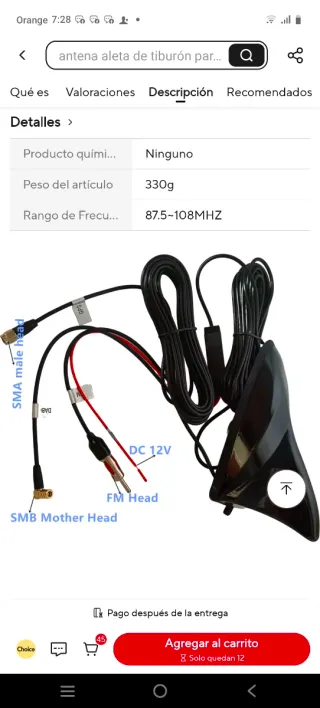 Antena Tiburón GPS Negra