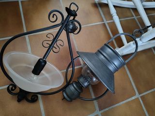 Lámpara de techo forja y cristal