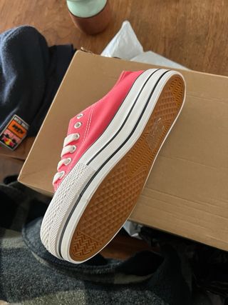 Zapatillas lona plataforma rojas talla 37