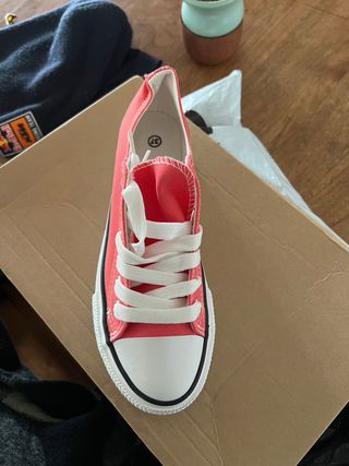 Zapatillas lona plataforma rojas talla 37