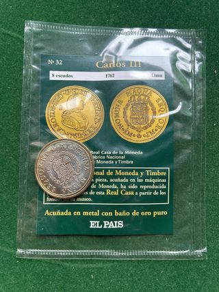 Carlos III 8 Escudos 1762 Lima Moneda