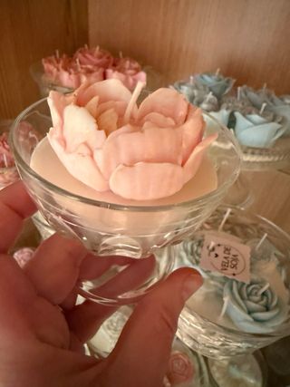 Velas de soja en copas de cristal