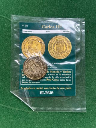 Moneda Carlos III 8 escudos 1762 México