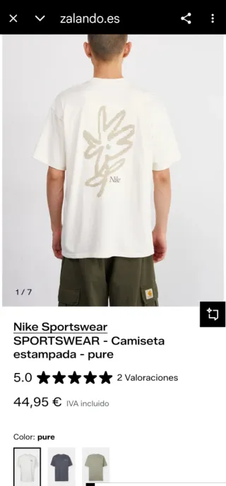 Camiseta Nike Crema Bordada