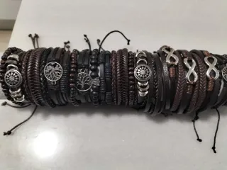 Pulsera de cuero y piedra Ojo de tigre