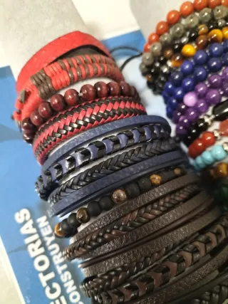 Pulsera de cuero y piedra Ojo de tigre