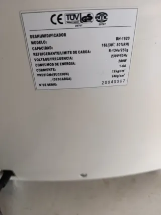 Deshumidificador Orbegozo DH-1620